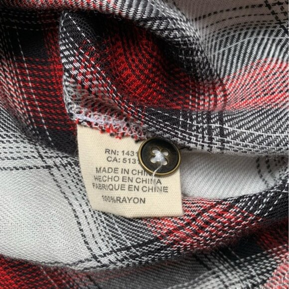 Anthropologie Ash and Ember Button Down front Shirt Plaid Flannel Size XS - Picture 12 of 16
